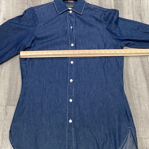 Tommy Bahama Denim Chambray Button Down Relaxed Tunic Shirt Size Small - Picture 5 of 8